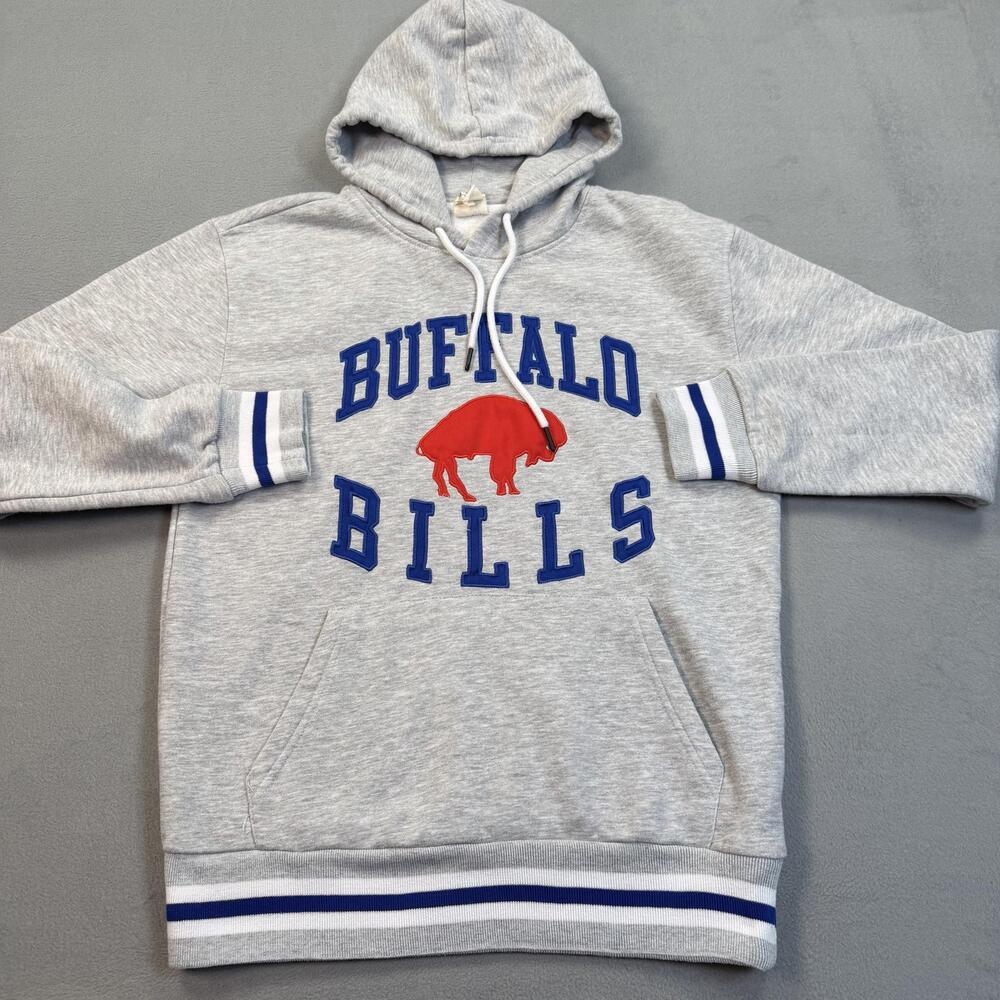 Buffalo Bills Hoodie Sweatshirt Mens Small Gray NFL Football NFL Logo Pullover